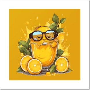 Juice Lemon Relaxing With Glasses, I am Fresh!! Posters and Art